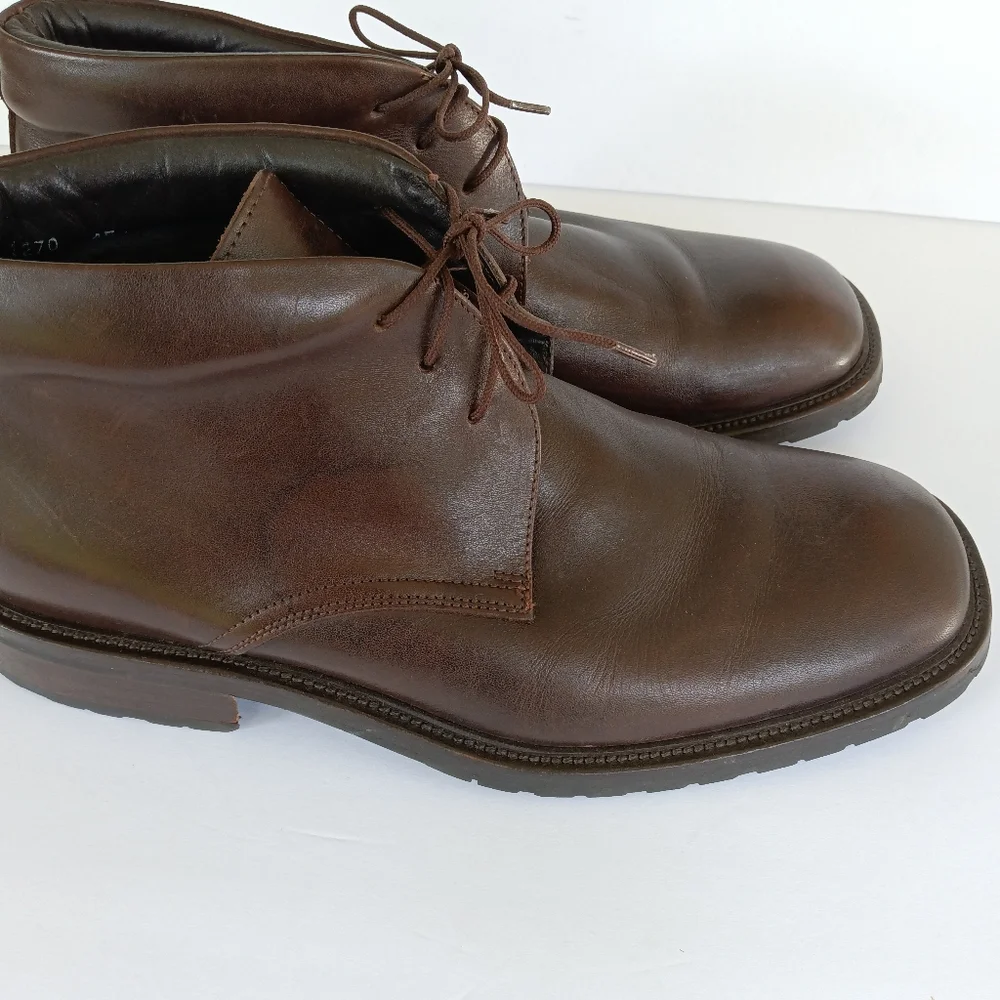 GORDON RUSH Dark Brown Leather Chukka w/ Rubber Sole EU 45/US12